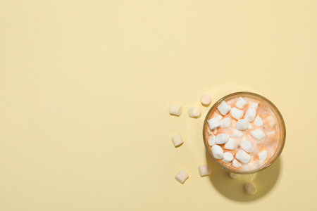 Tasty fresh summer dessert - chocolate milkshake, space for textの写真素材