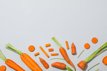 Fresh carrot, concept of harvest, space for text