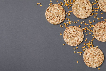 Healthy food, food for diet and weight loss - crispbreadsの写真素材