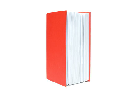 One red book isolated on white backgroundの写真素材