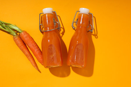 Concept of healthy nutrition and diet with Carrot juiceの写真素材