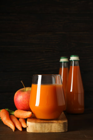 Concept of healthy nutrition and diet with Carrot juiceの写真素材
