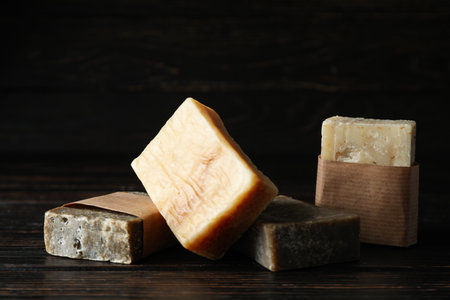 Concept of bath and skin care accessories - soap
