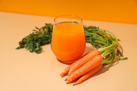 Concept of healthy nutrition and diet with Carrot juiceの写真素材
