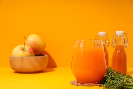 Concept of healthy nutrition and diet with Carrot juiceの写真素材