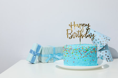 Concept of Happy Birthday, holiday Birthday cake