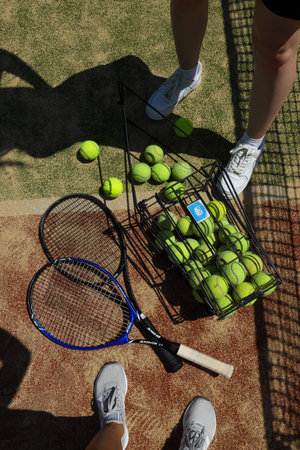 Concept of sport and sports lifestyle - tennisのeditorial素材