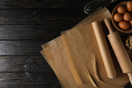 Concept of accessories for cooking and baking - baking paperの写真素材