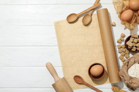 Concept of accessories for cooking and baking - baking paperの写真素材