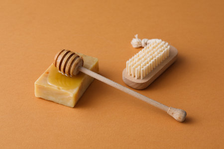 Concept of face and skin care supplies - Honey cosmetic