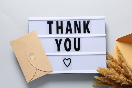 Words of gratitude, gratitude concept, text Thank youの写真素材