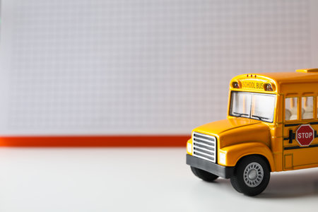 Concept of school education with school accessories, space for textの写真素材