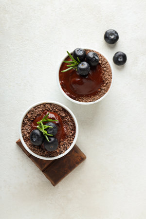 Concept of delicious and sweet food - chocolate mousseの写真素材