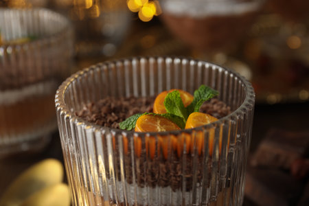 Concept of delicious and sweet food - chocolate mousseの写真素材