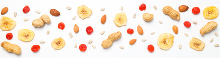 Tasty food concept - dried delicious fruits, tasty dried foodの写真素材