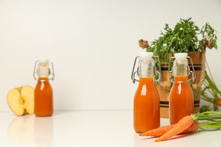 Concept of healthy nutrition and diet with Carrot juiceの写真素材