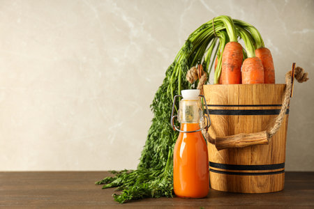 Concept of healthy nutrition and diet with Carrot juiceの写真素材