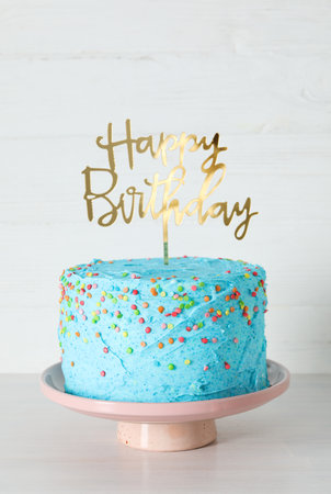 Concept of Happy Birthday, holiday Birthday cakeの写真素材