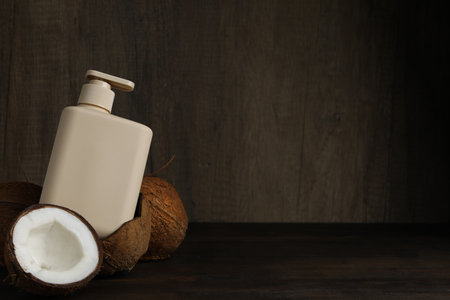 Concept of body and skin care accessories - coconut cosmeticの写真素材