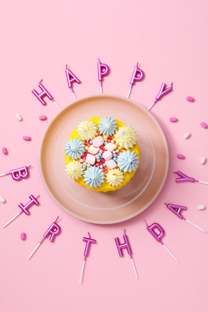 Concept of Happy Birthday, holiday Birthday cakeの写真素材