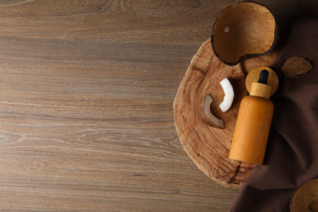 Concept of body and skin care accessories - coconut cosmeticの写真素材