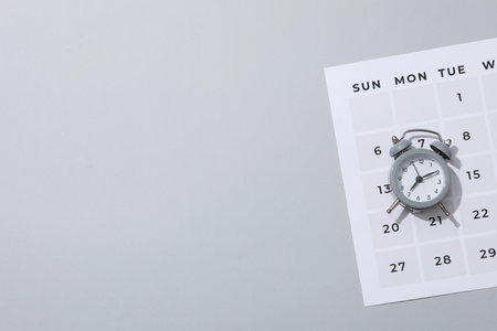 Concept of time management with alarm clockの写真素材