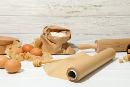 Concept of accessories for cooking and baking - baking paper
