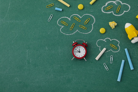 Concept of school and education with blackboardの写真素材