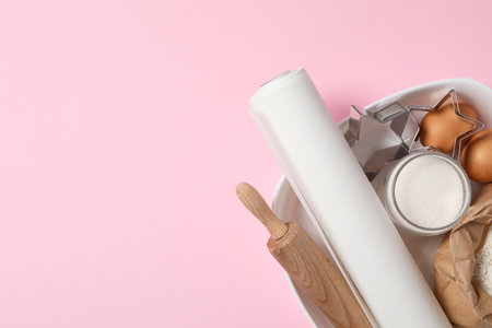 Concept of accessories for cooking and baking - baking paperの写真素材
