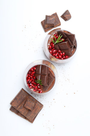 Concept of delicious and sweet food - chocolate mousseの写真素材