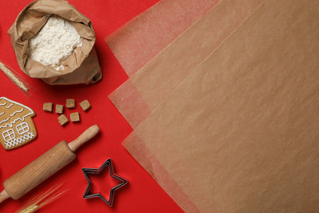 Concept of accessories for cooking and baking - baking paperの写真素材