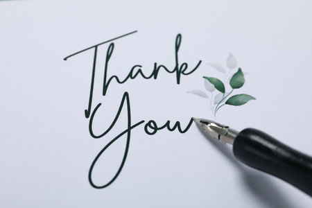Words of gratitude, gratitude concept, text Thank youの写真素材