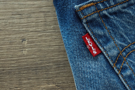 Odessa, Ukraine, 17.05.23: Modern Levis jeans, concept of casual modern clothesのeditorial素材