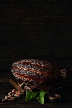 Concept of fresh and aromatic food - cacao beansの写真素材