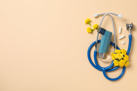 World Asthma Day, concept of allergy care - Asthmaの写真素材