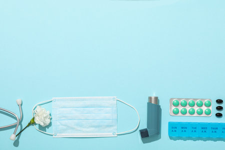 World Asthma Day, concept of allergy care - Asthmaの写真素材