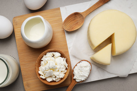 Concept of tasty food - different dairy productsの写真素材