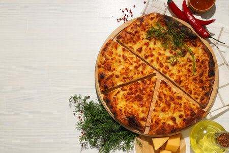 National Georgian cuisine food, flour product - Khachapuriの写真素材