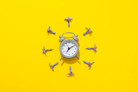 Concept of sleep and wake up with alarm clock