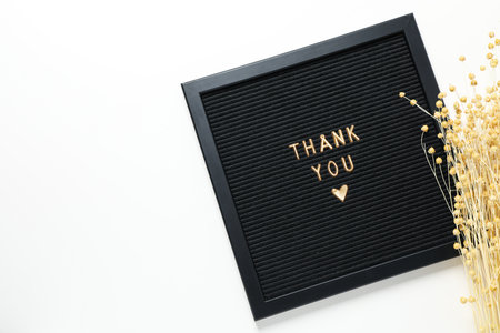 Words of gratitude, gratitude concept, text Thank youの写真素材