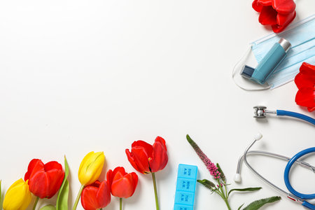 World Asthma Day, concept of allergy care - Asthmaの写真素材