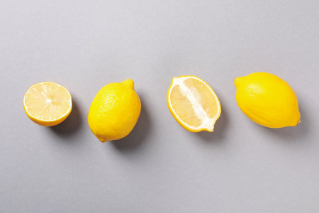 Concept of tasty citrus fruit - delicious lemonの写真素材