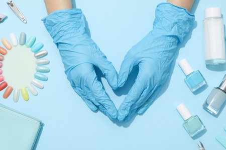 Concept of nail art, tools for pedicure and manicureの写真素材