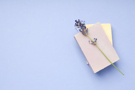 Concept of skin and face care, lavender cosmeticの写真素材