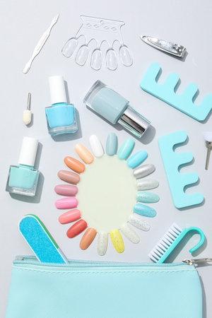Concept of nail art, tools for pedicure and manicureの写真素材