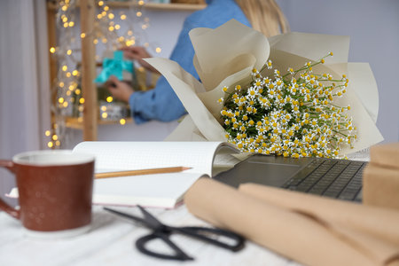 Concept of different occupation, job of floristの写真素材