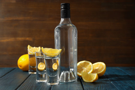 Concept of strong alcohol drink, vodka alcoholの写真素材