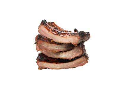 PNG, Tasty BBQ meat isolated on white background
