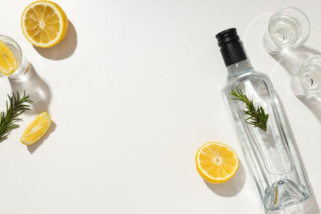 Concept of strong alcoholic drink - vodka drinkの写真素材
