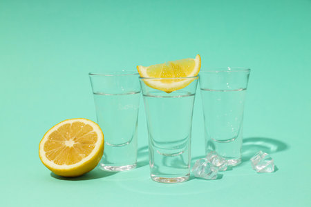 Concept of strong alcoholic drink - vodka drinkの写真素材